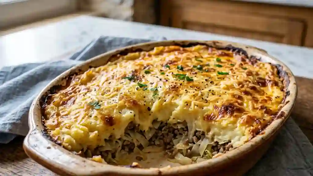 Parmentier de chou blanc fondant et gratiné - Photo de présentation