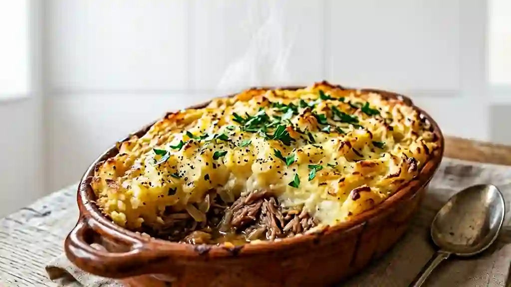 Parmentier de canard confit et purée onctueuse - Photo de présentation