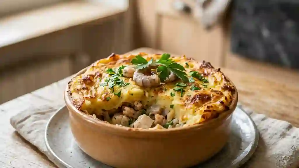 Parmentier de poisson et crevettes fondant - Photo de présentation