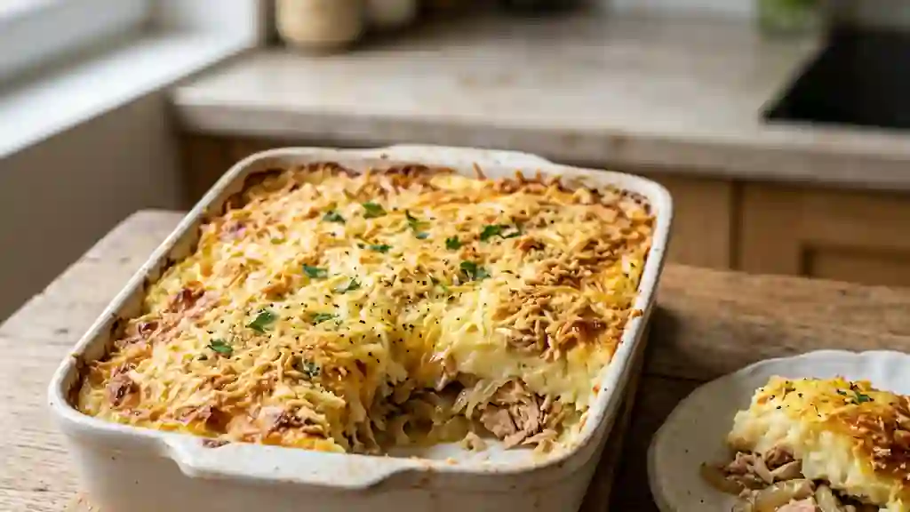 Parmentier de thon : purée fondante et croûte dorée - Photo de présentation