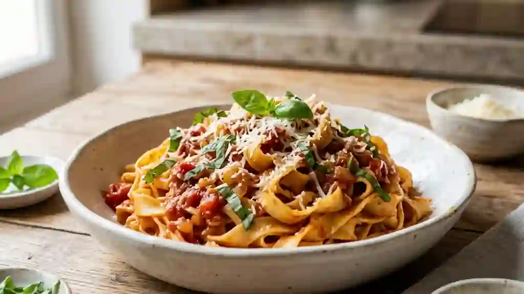 Pastasciutta corse aux tomates fondantes - Photo de présentation
