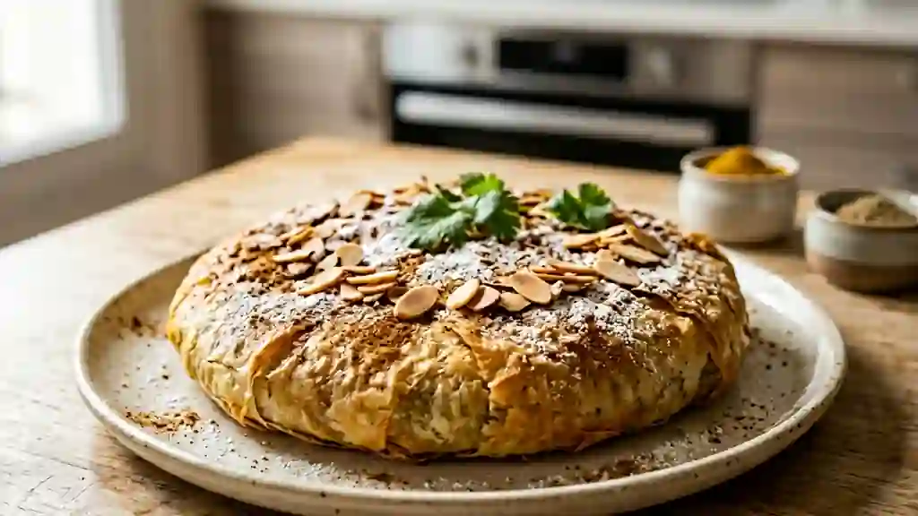 Pastilla de poulet au curry croustillante - Photo de présentation