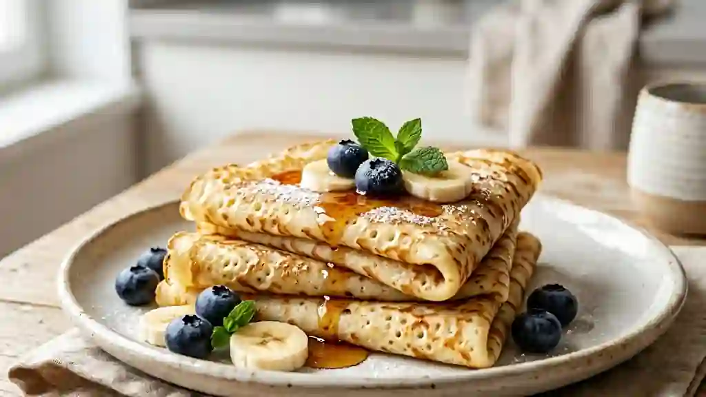 Crêpes dentelle aériennes et moelleuses - Photo de présentation