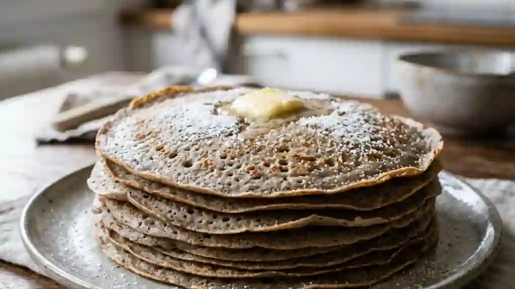 Crêpes au sarrasin soufflées et alvéolées - Photo de présentation