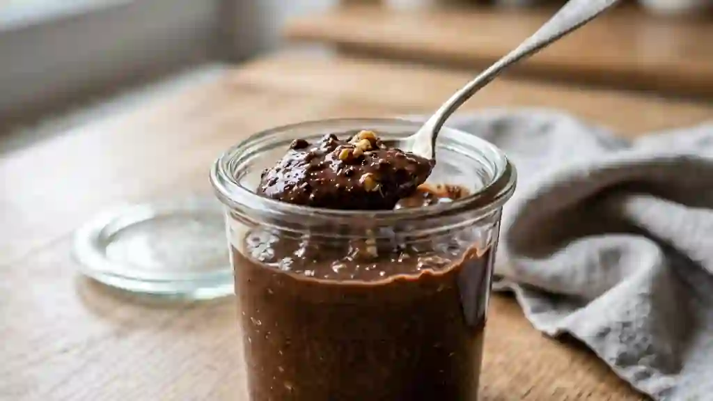 Pâte à tartiner chocolat noir et noix grillées - Photo de présentation