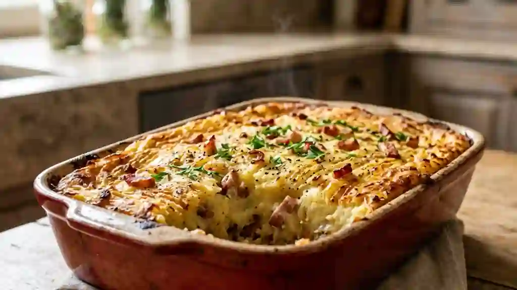Pâté de pommes de terre onctueux aux lardons - Photo de présentation