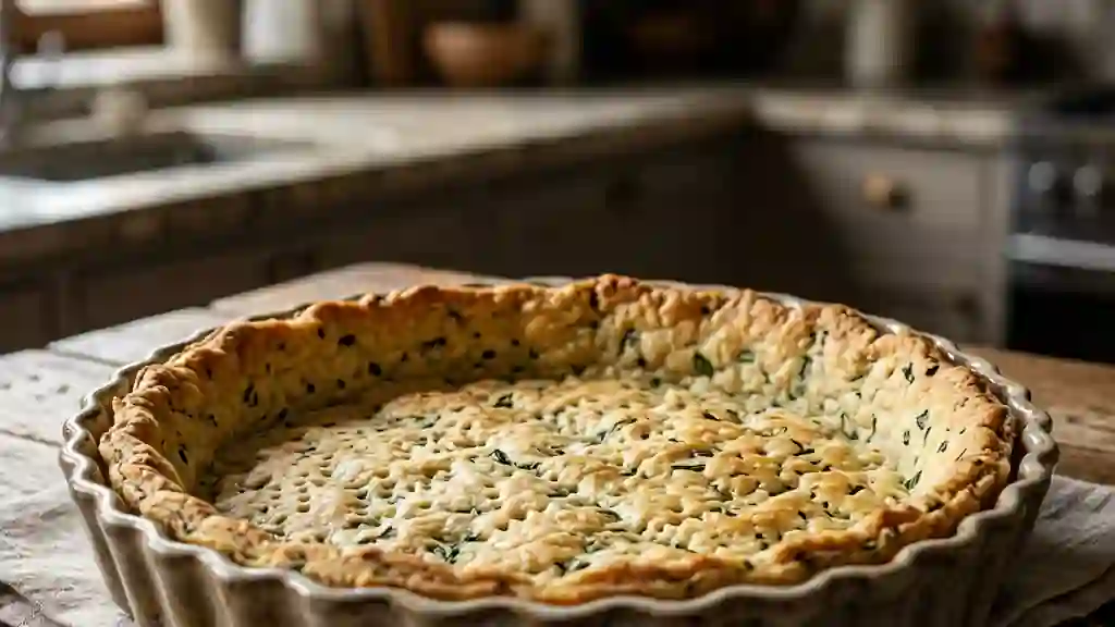 Pâte brisée croustillante au basilic frais - Photo de présentation