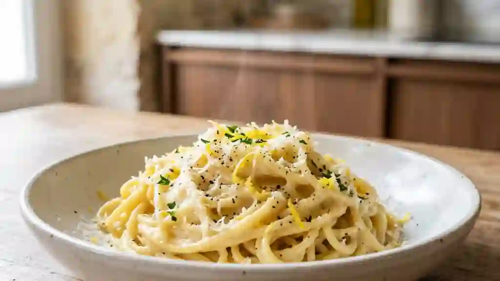 Pasta al limone crémeuses et acidulées - Photo de présentation