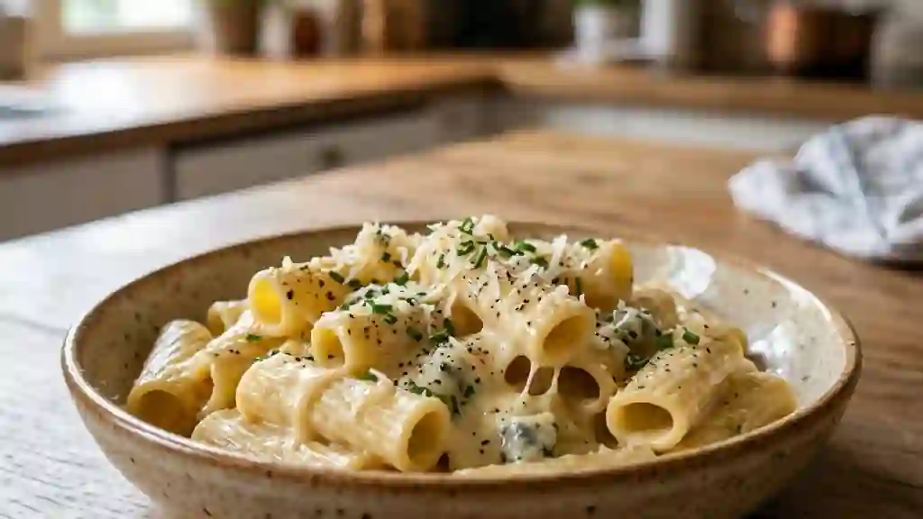Pâtes fondantes aux 4 fromages - Photo de présentation