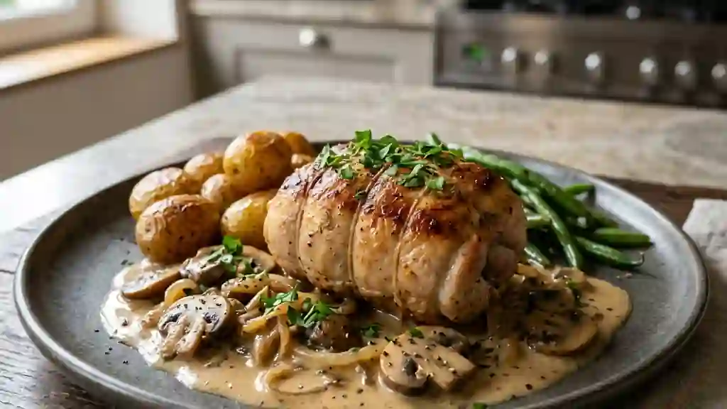 Paupiette de dinde fondante aux champignons - Photo de présentation