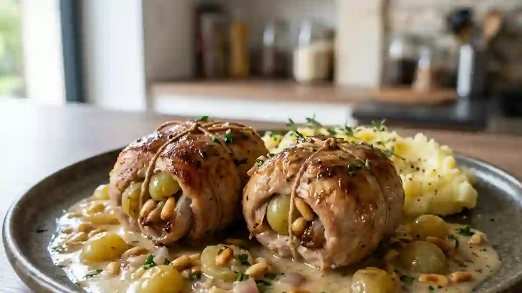 Tendres paupiettes de dinde, raisins et pignons - Photo de présentation