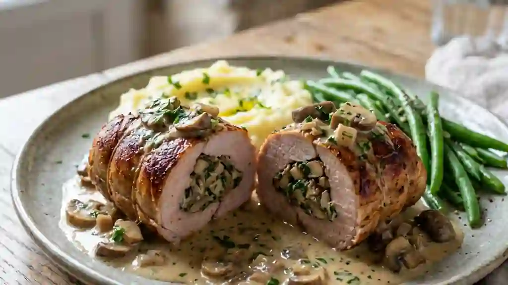 Paupiettes de filet mignon crème et champignons - Photo de présentation