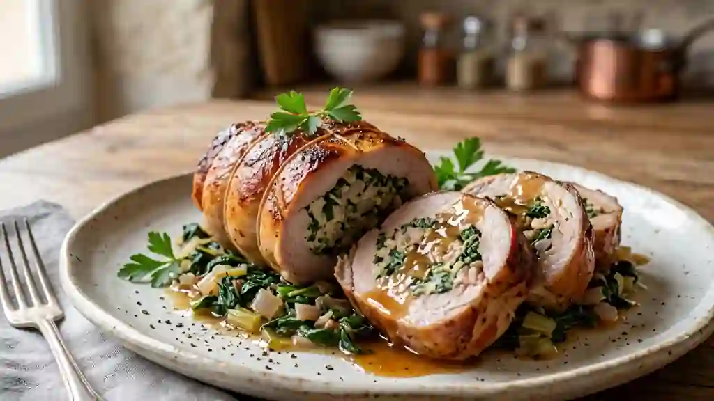 Caillettes de porc crémeuses aux blettes - Photo de présentation