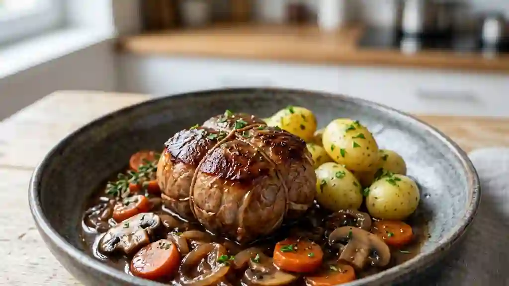 Paupiettes de veau braisées à la bourguignonne - Photo de présentation