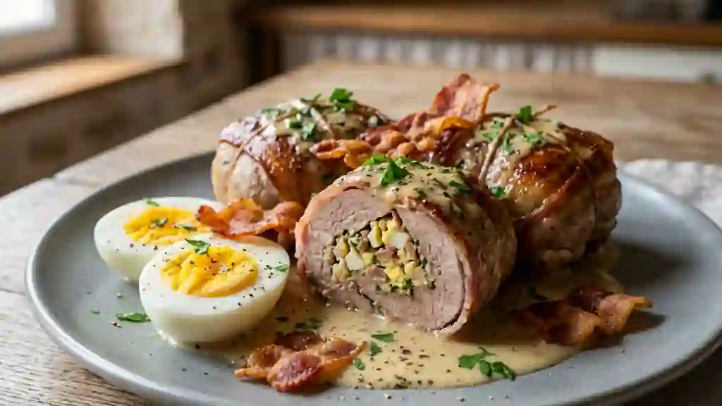 Paupiettes de veau fondantes au bacon croustillant - Photo de présentation
