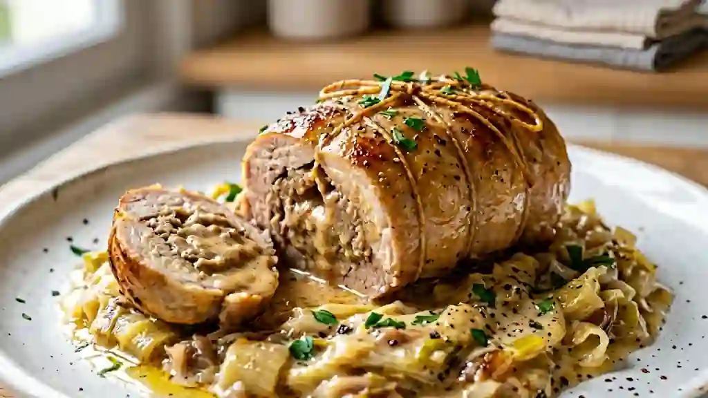 Paupiettes de veau et leur fondant de poireaux - Photo de présentation