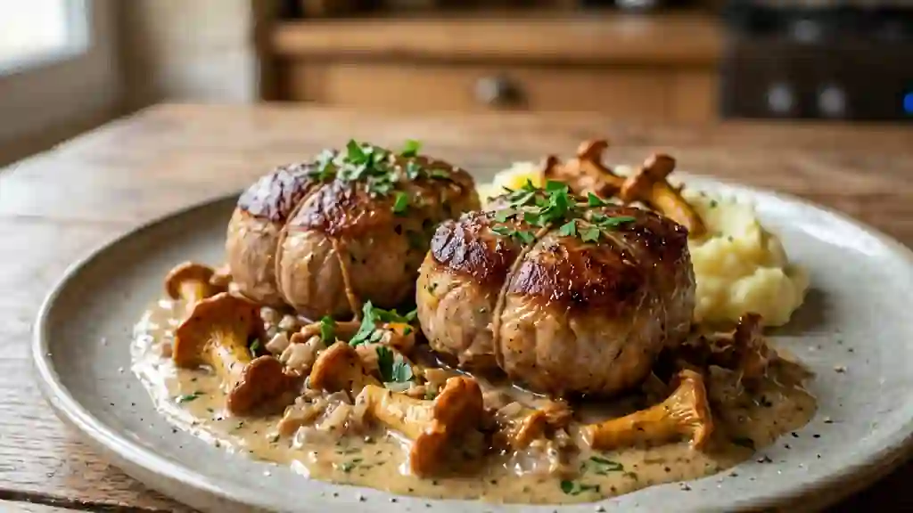 Paupiettes Fondantes aux Girolles Crémées - Photo de présentation