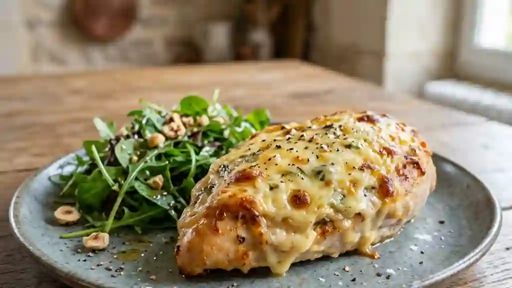 Pavé de dinde fondant au fromage gratiné - Photo de présentation