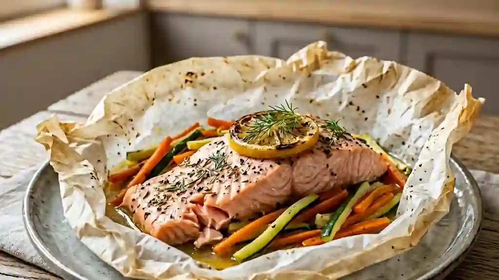 Saumon fondant en papillote citronnée - Photo de présentation