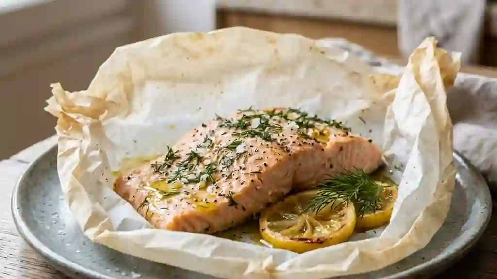 Pavé de saumon fondant au citron et aneth - Photo de présentation