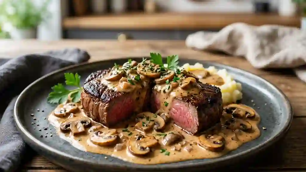 Pavés de Bison, Sauce Stroganov Onctueuse - Photo de présentation