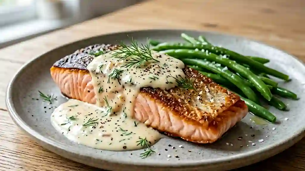 Pavés de saumon crème d'aneth et citron - Photo de présentation