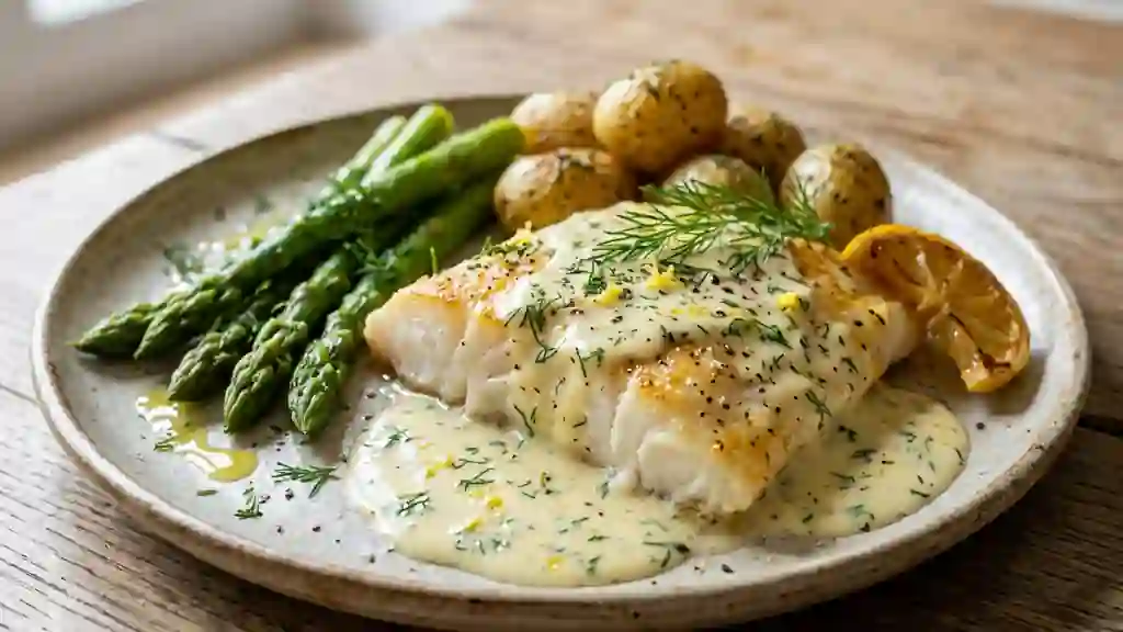Pavés d'églefin fondants à la crème d'aneth - Photo de présentation