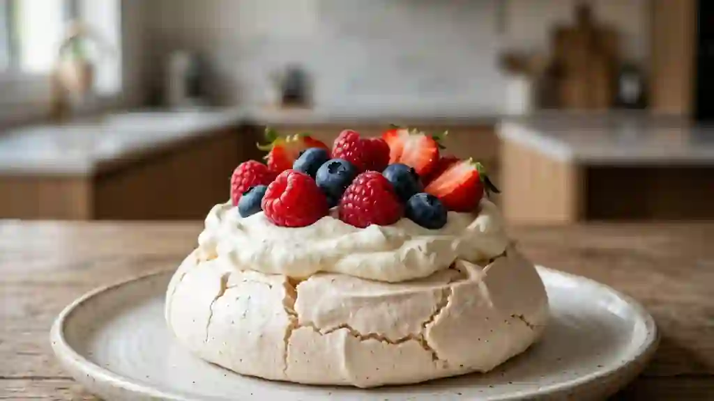Pavlova croustillante aux fruits rouges - Photo de présentation