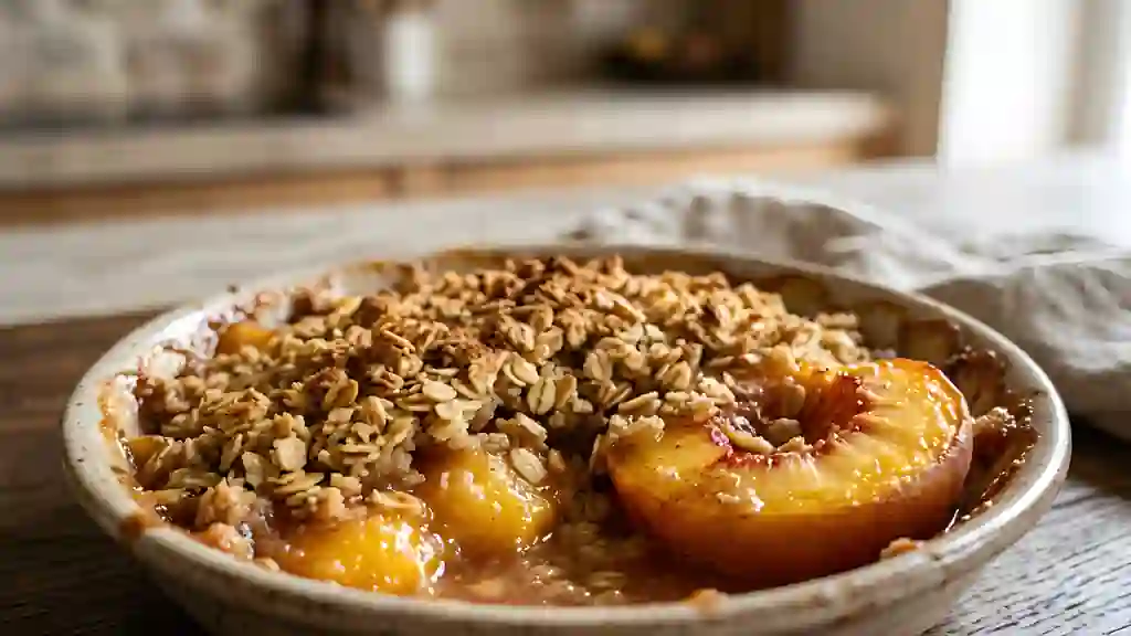 Pêches Rôties et Crumble d'Avoine - Photo de présentation