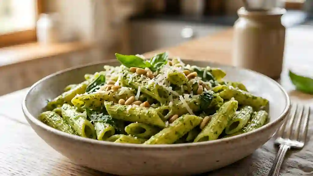 Penne au Pesto Crémeux et Pignons Grillés - Photo de présentation
