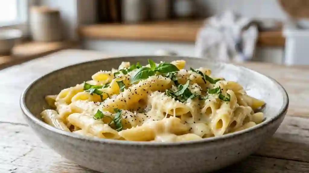 Penne ultra-crémeuses au trio de fromages - Photo de présentation