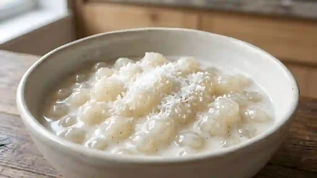 Perles de coco fondantes au lait - Photo de présentation
