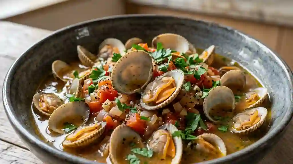 Coques fondantes à la tomate et au vin blanc - Photo de présentation