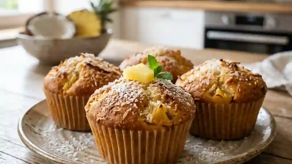 Cakes fondants ananas, coco et rhum - Photo de présentation