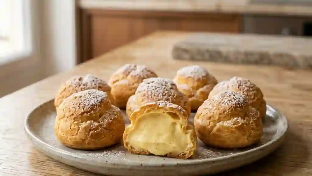 Choux craquants au cœur velouté vanille - Photo de présentation
