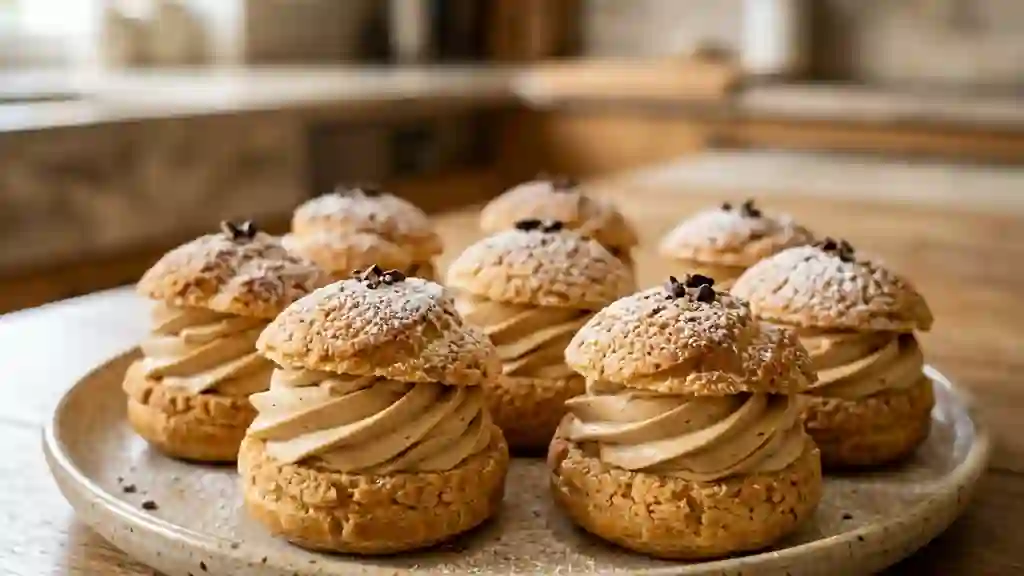Choux craquants et crème café intense - Photo de présentation