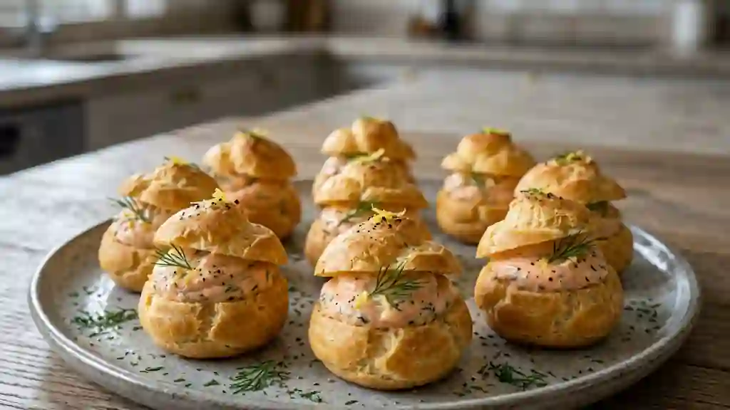 Choux craquants au saumon et fromage frais - Photo de présentation