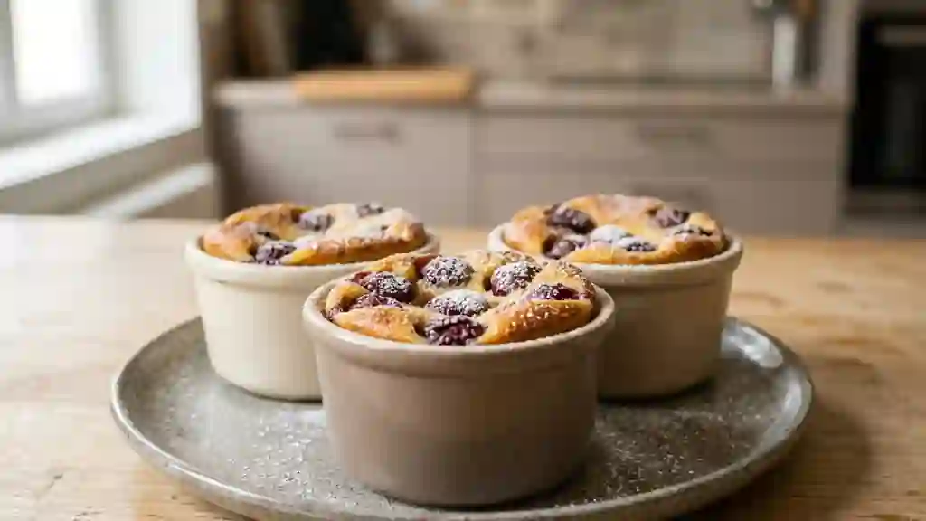 Petits clafoutis fondants à la cerise - Photo de présentation