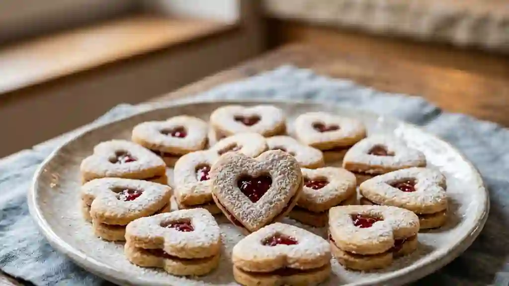 Petits cœurs sablés amande et framboise - Photo de présentation