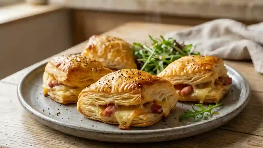Feuilletés croustillants au Rocamadour et lardons - Photo de présentation