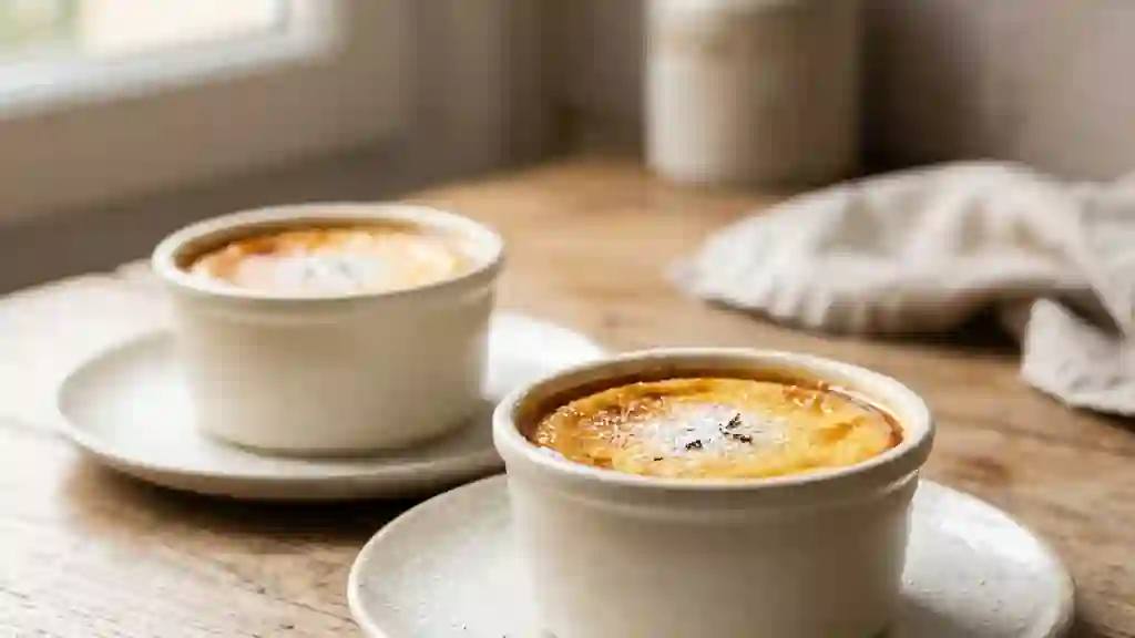 Petits flans vanillés à la texture soyeuse - Photo de présentation