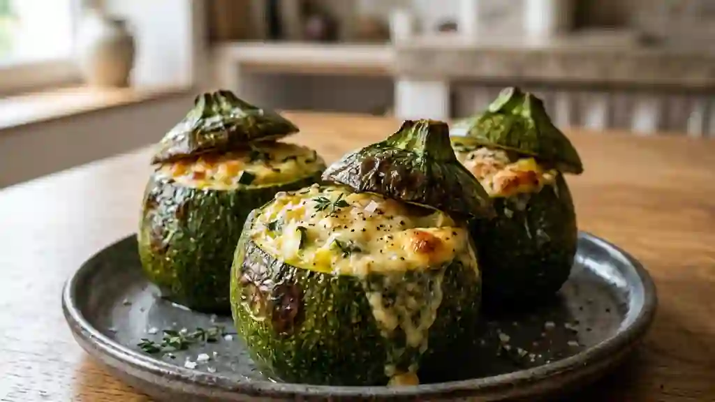 Flans de courgettes fondants en coque - Photo de présentation