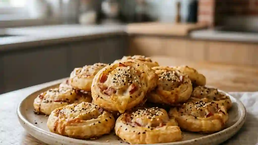 Feuilletés apéritifs jambon-fromage - Photo de présentation