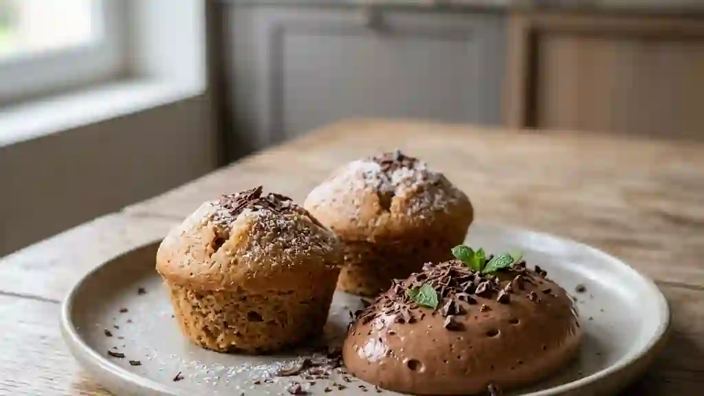 Moelleux fondants et mousse chocolat noir - Photo de présentation