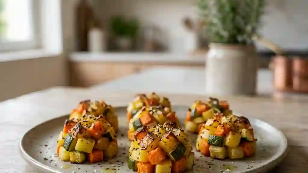 Monts de légumes rôtis au four et ail frais - Photo de présentation