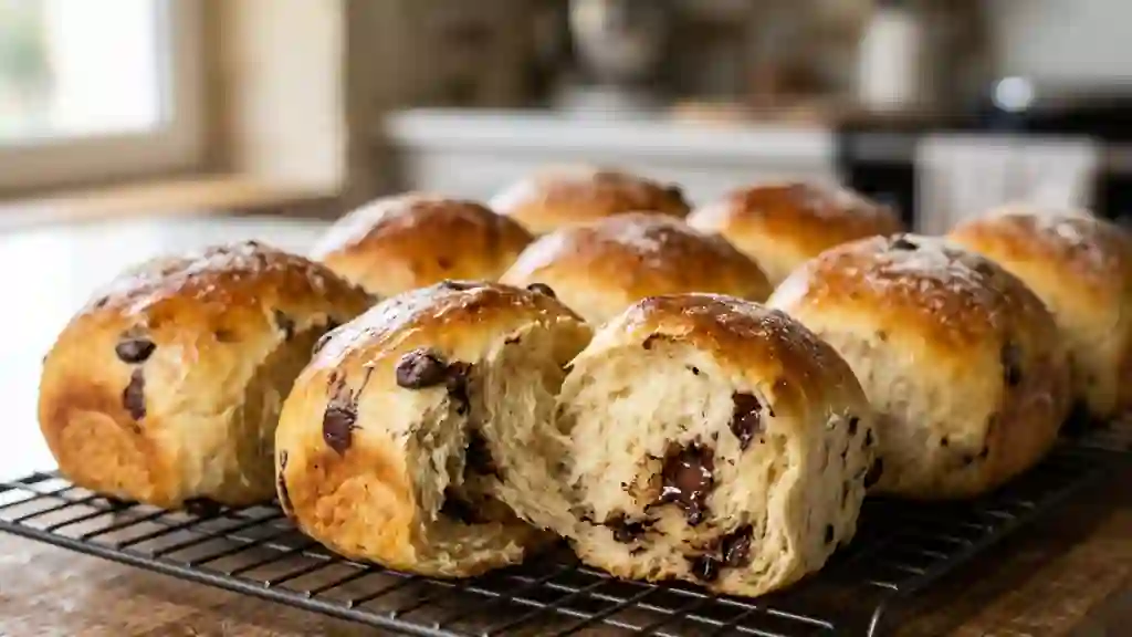 Petits pains au lait moelleux et chocolatés - Photo de présentation