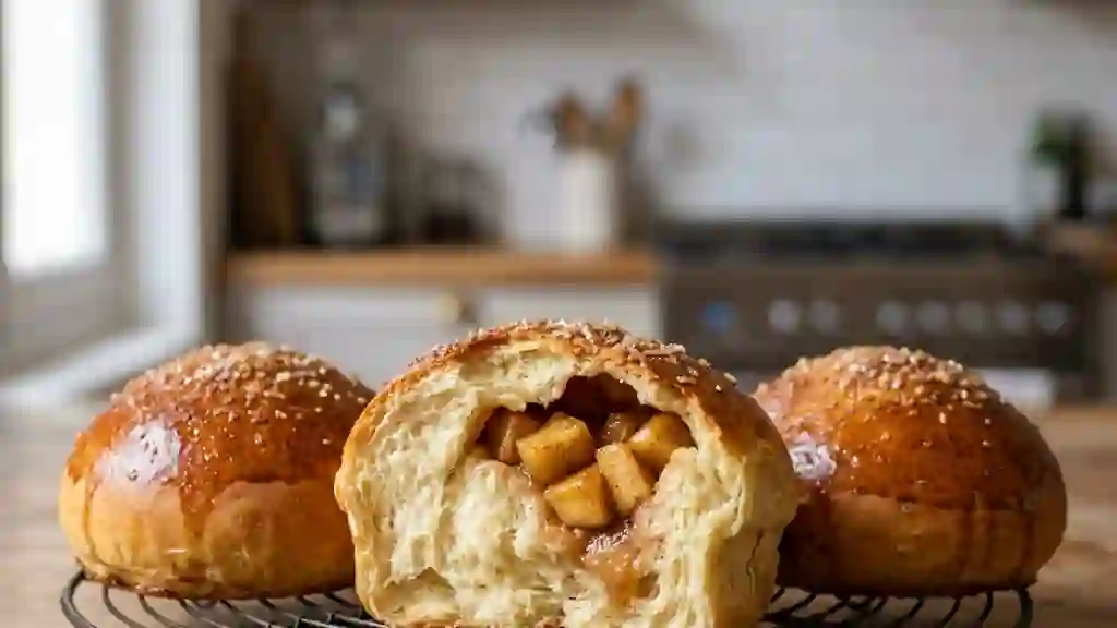 Brioches moelleuses aux pommes caramélisées - Photo de présentation