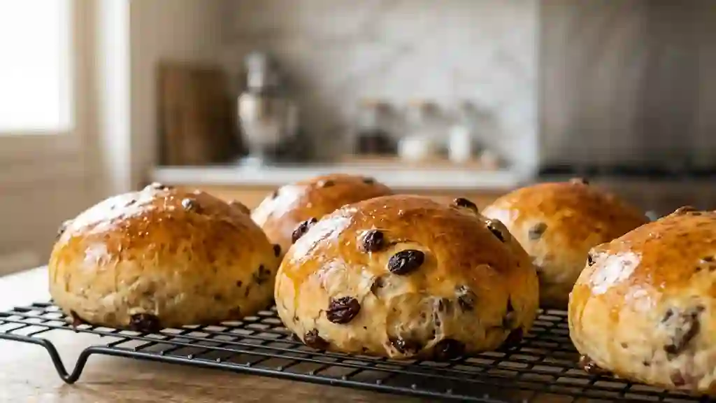 Petits pains norvégiens moelleux aux raisins - Photo de présentation