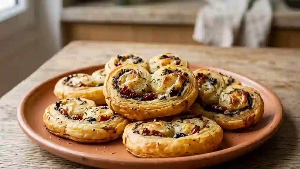 Palmiers croustillants tapenade et chèvre frais - Photo de présentation