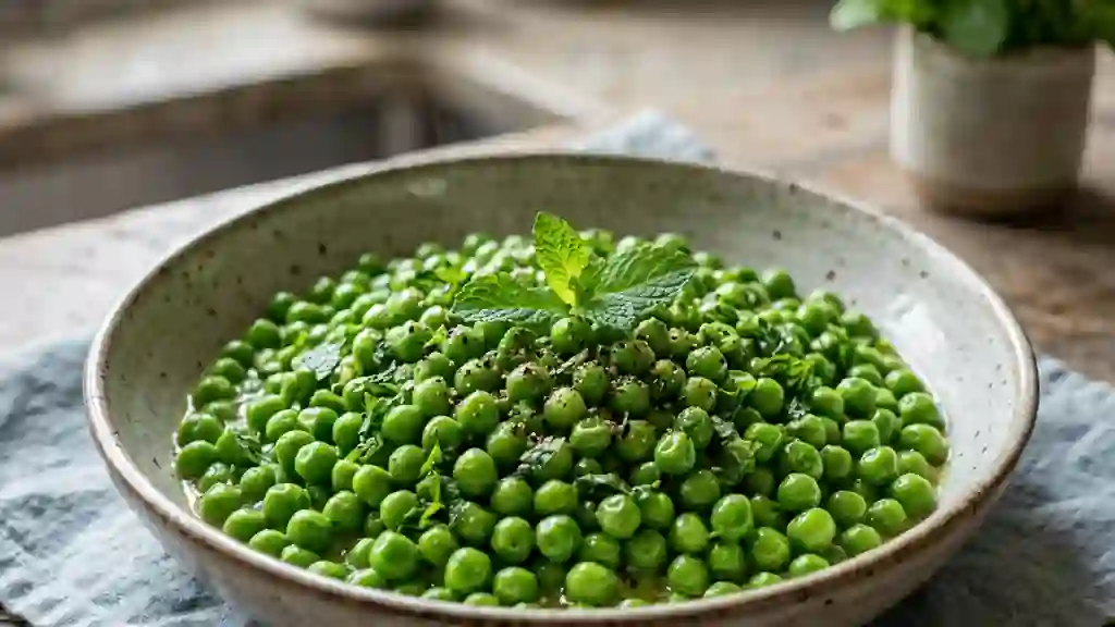 Petits pois fondants à la menthe fraîche - Photo de présentation